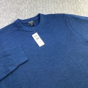 Todd Snyder Mens Merino Wool Waffle Crew Sweater‎ Peacock Blue Size Medium NWT